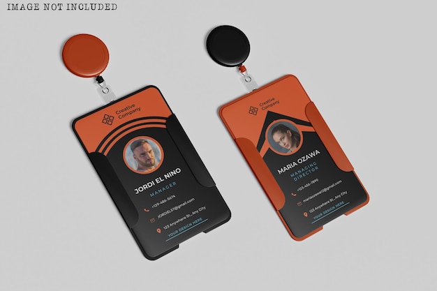 Id card holder mockup