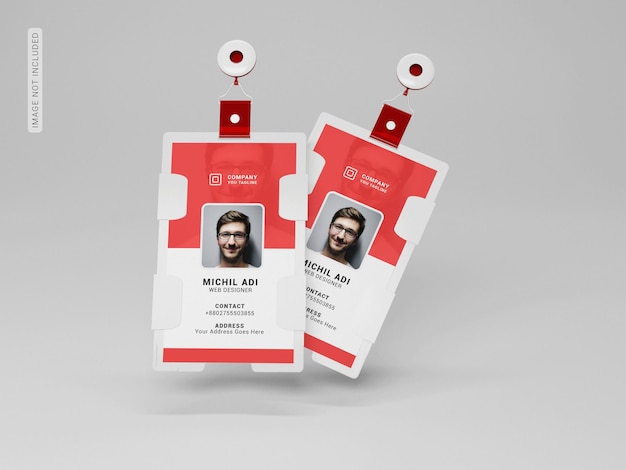 PSD id card holder mockup