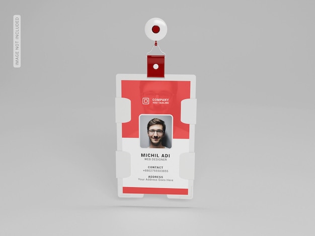 Id card holder mockup