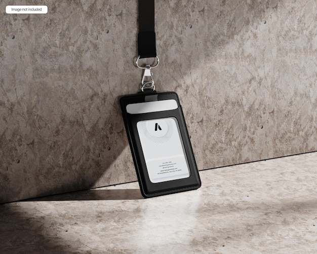 PSD id card holder with shadow mockup