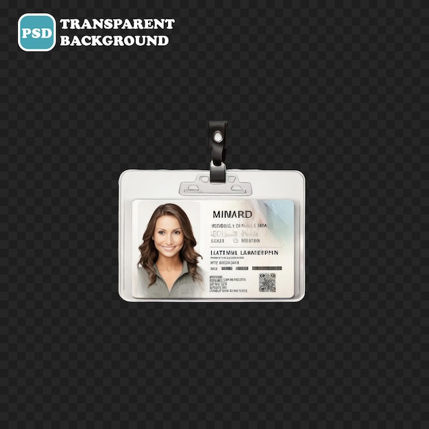 PSD id card icon isolated 3d render illustration