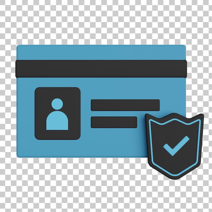 PSD 3d иллюстрация защиты удостоверения личности