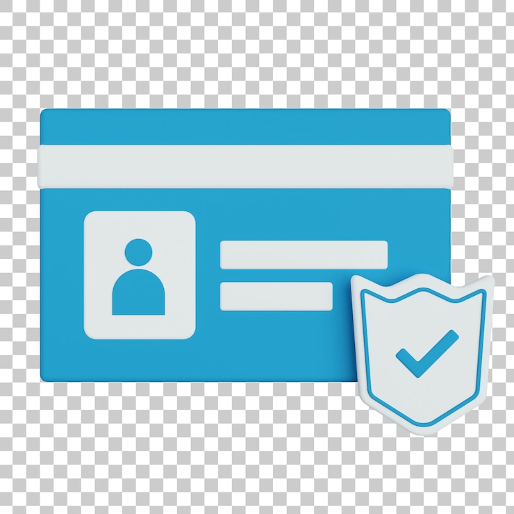 PSD 3d иллюстрация защиты удостоверения личности