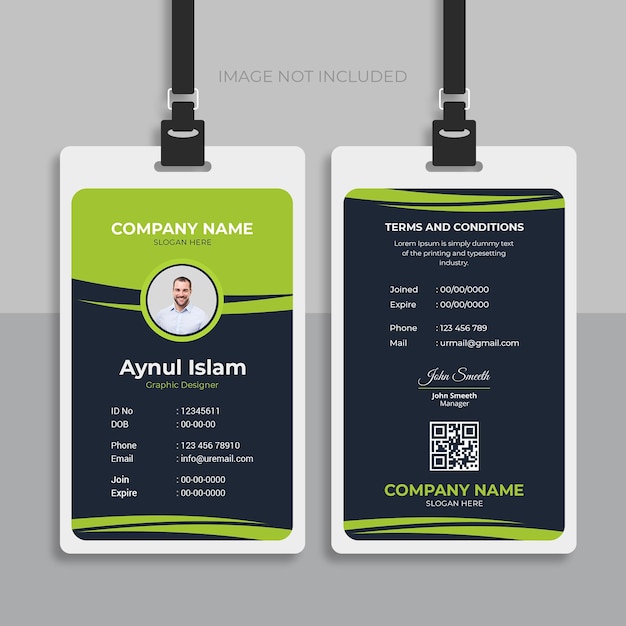 PSD id card template design for corporate company