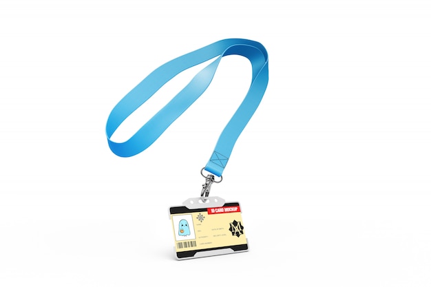 id-kaart mockup op ketting