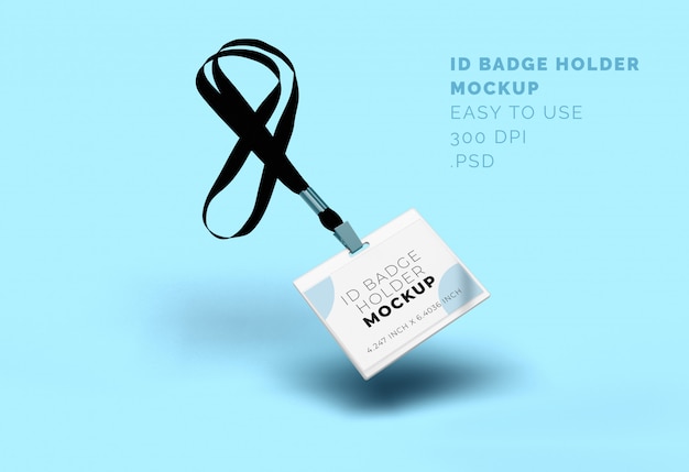 PSD id badge badge holder mock-up