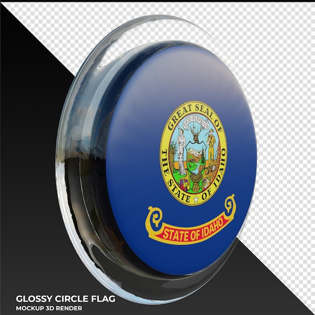 PSD Айдахо0003 реалистичный 3d текстурированный глянцевый флаг круга