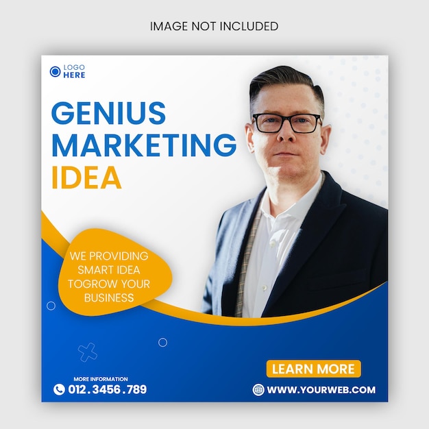 Idea digital marketing post template for social media banner