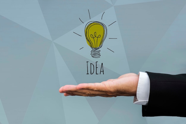 PSD idea con innovazione di marketing lampadina