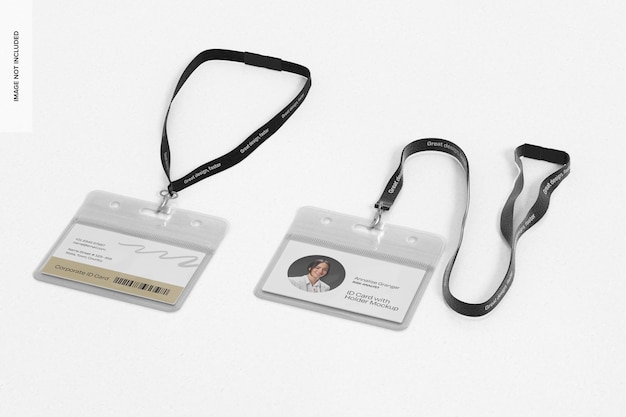 Identiteitskaart met doorzichtige houder Mockup Linksbeeld