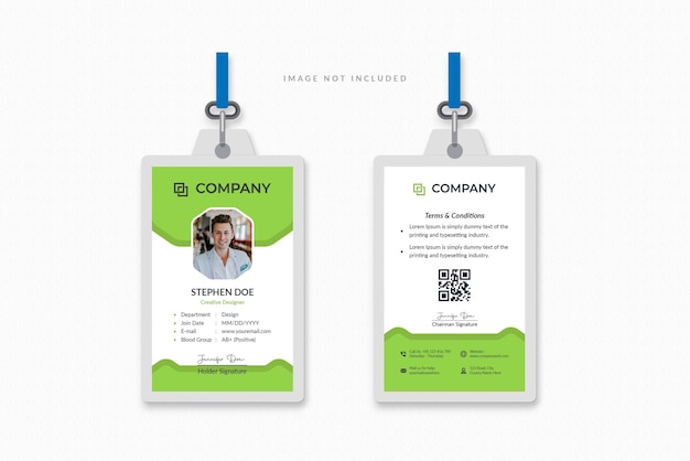 Identity card corporate identity employee and abstract id cards template concept