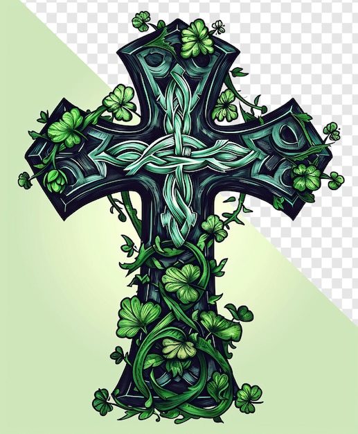 PSD iers tribal cross met interlaced clover decorationpsd