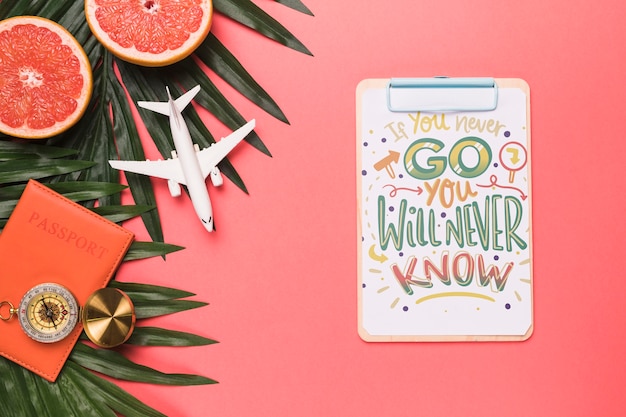 PSD if you never go, you will never know. motivational lettering quote for holidays traveling concept