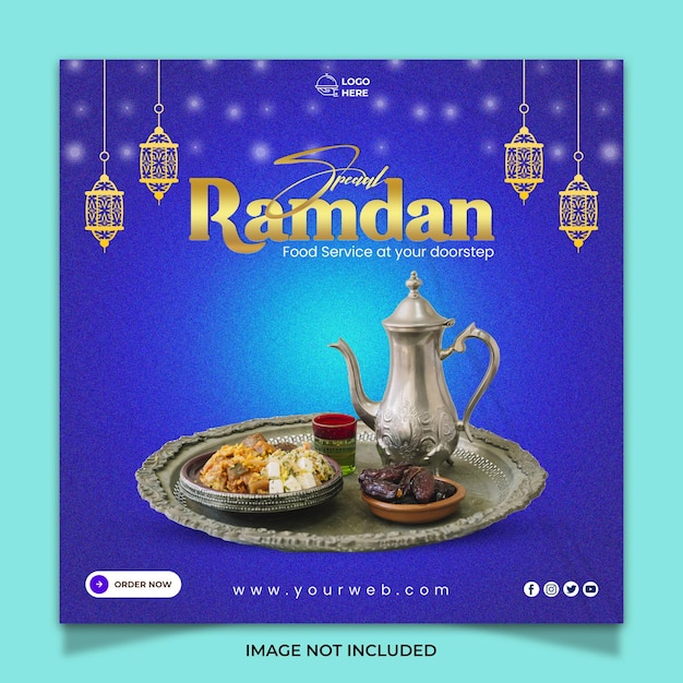 PSD iftar menu di cibo ramadan post sui social media