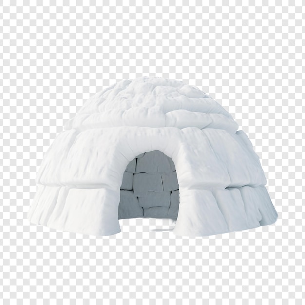 PSD igloo house isolated on transparent background