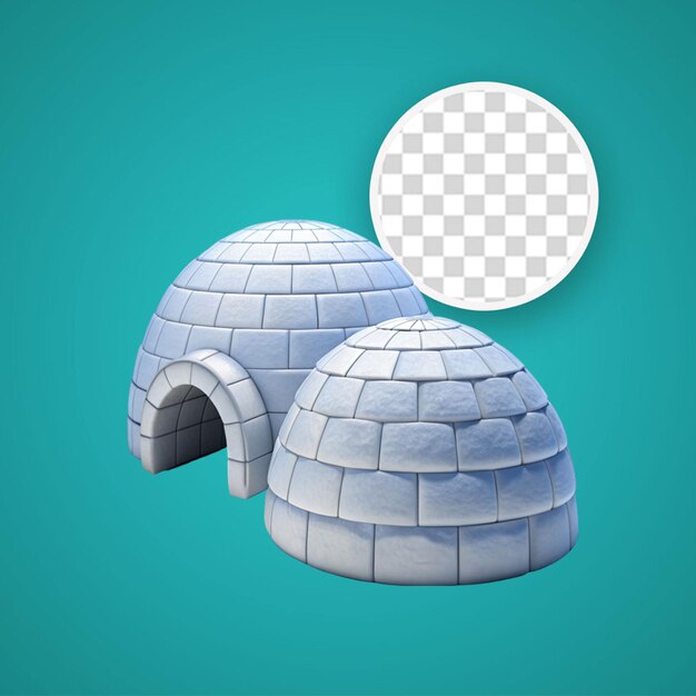 PSD igloo house isolated on transparent background
