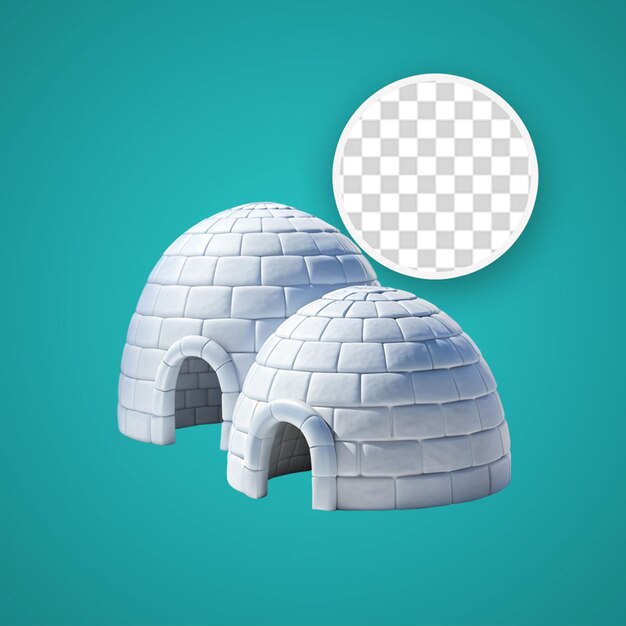 PSD igloo house isolated on transparent background