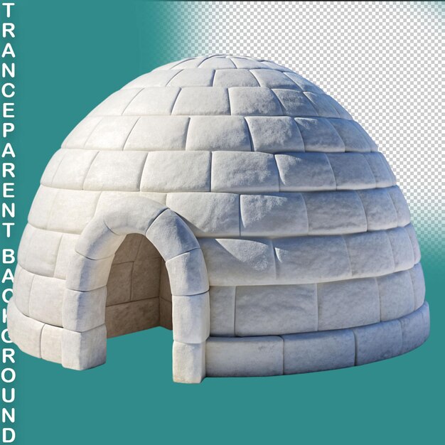 PSD igloo house isolated on transparent background