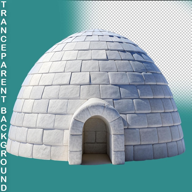 PSD igloo house isolated on transparent background