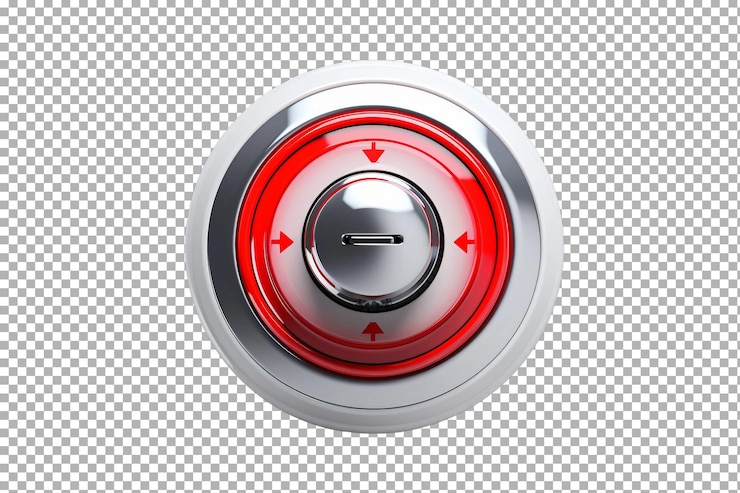 PSD ignite your drive start button isolated on transparent background
