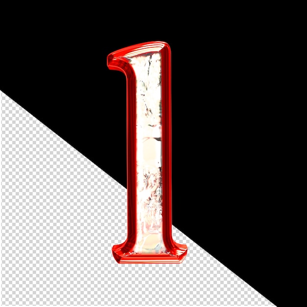 IJs 3D-symbool in een rode letter l