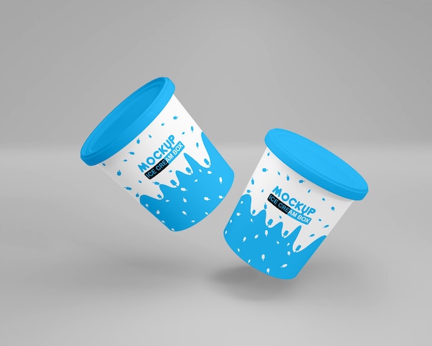 Ijs plastic pot mockup