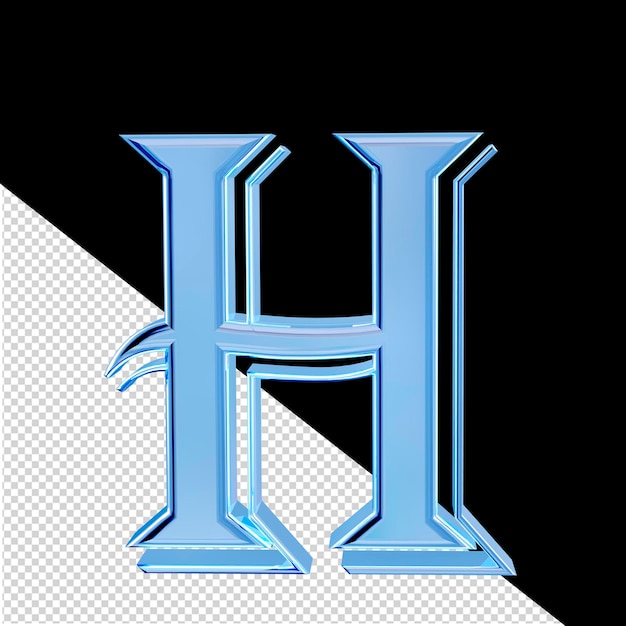 IJsblauw symbool letter h