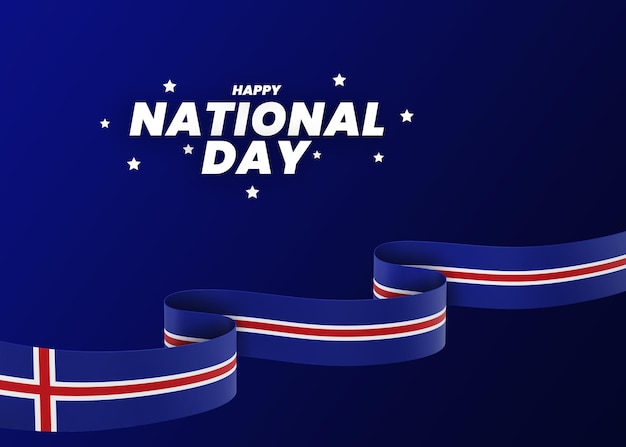 Ijsland vlag ontwerp nationale onafhankelijkheidsdag banner bewerkbare tekst en achtergrond