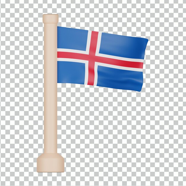 Ijslandse vlag 3d-pictogram