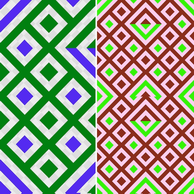 Ikat Patterns With Geometric Shapes and Bounded by Rectangul Creative Abstract Geometric Vector