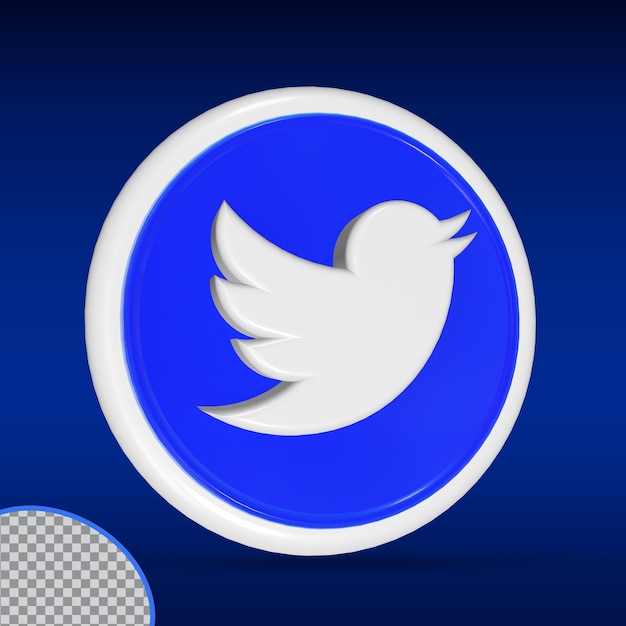 Ikon Twitter moderne stil farge blå av sirkel 3D