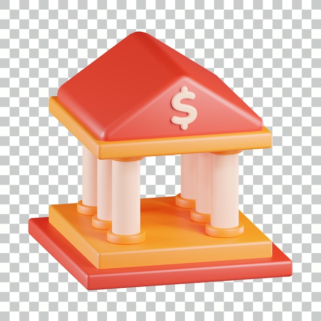 PSD ikona 3d banku gotówki