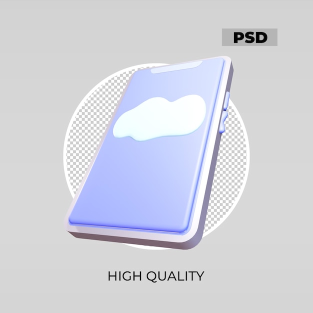 PSD ikona 3d chmury wygląd telefonu 3