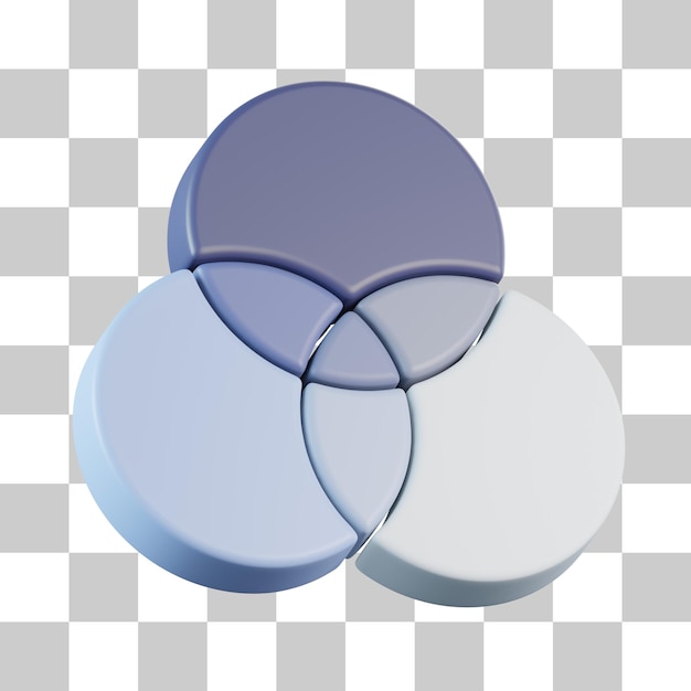 Ikona 3D diagramu trzech okręgów