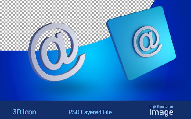 Ikona 3d E-mail W Warstwowym Pliku Psd