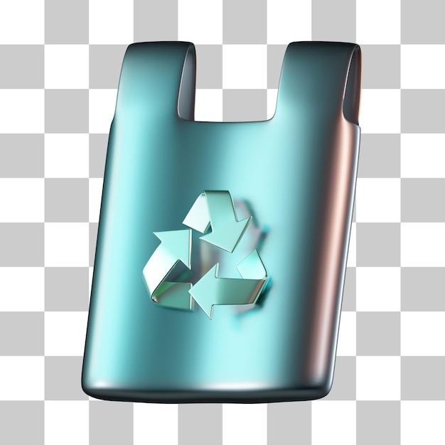 PSD ikona 3d ekologicznej torby do recyklingu