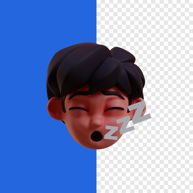 PSD ikona 3d emoji do spania