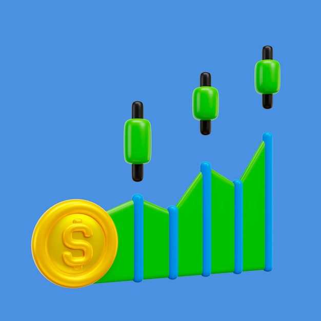 PSD ikona 3d finansów i waluty