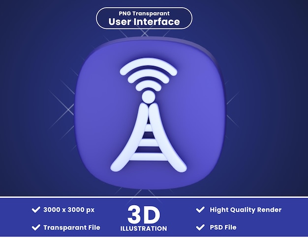 Ikona 3d Ilustracja Wifi