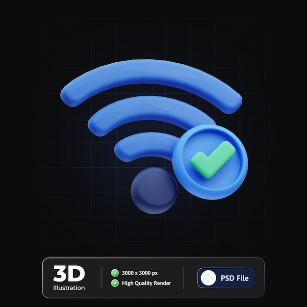 Ikona 3D Internetowa cyberprzestępczość wifi