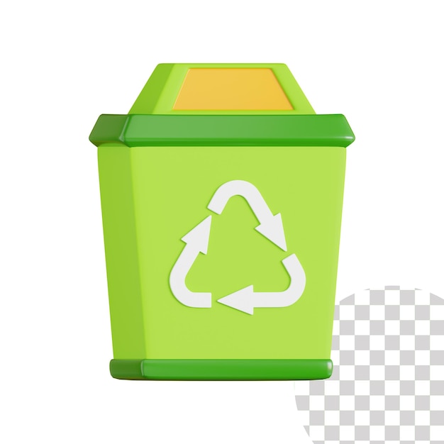 Ikona 3D kosza do recyklingu