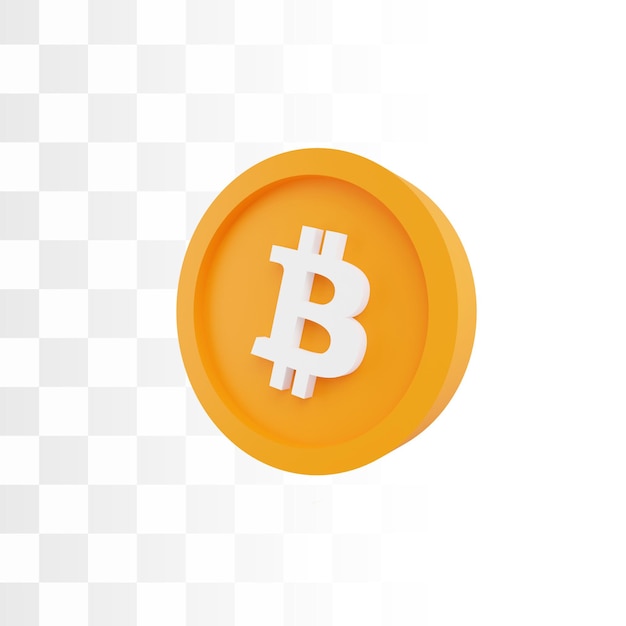 Ikona 3d kryptowaluty Bitcoin btc