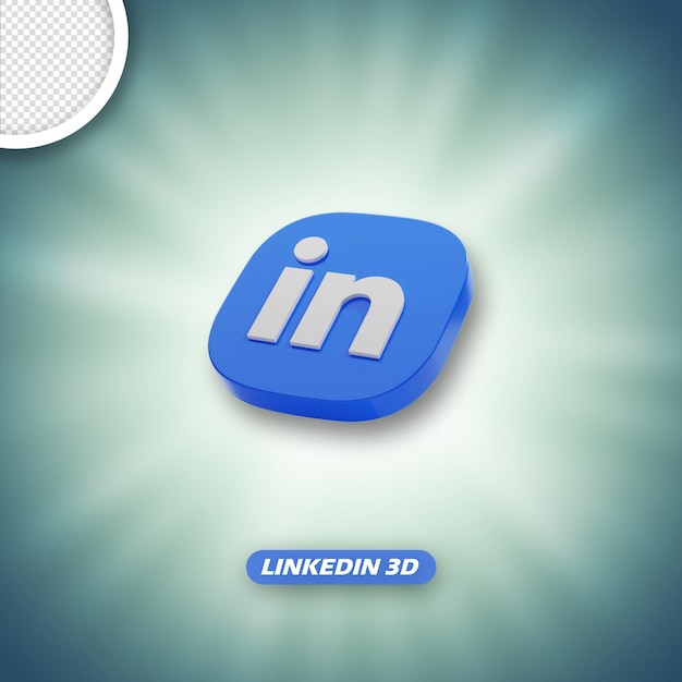 PSD ikona 3d linkedin