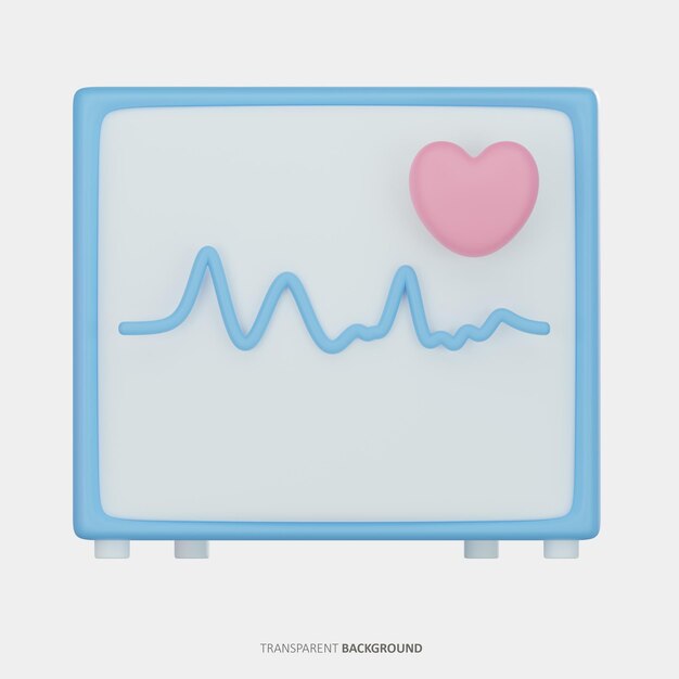 PSD ikona 3d maszyny ekg