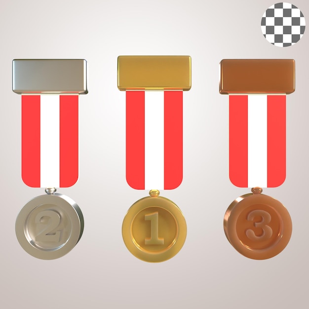 PSD ikona 3d medali mistrzostw