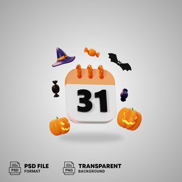 PSD ikona 3d na halloween