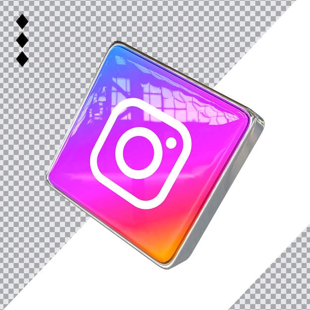 PSD ikona 3d na instagramie w nowym stylu