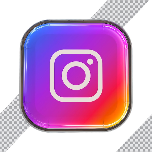 PSD ikona 3d na instagramie w nowym stylu