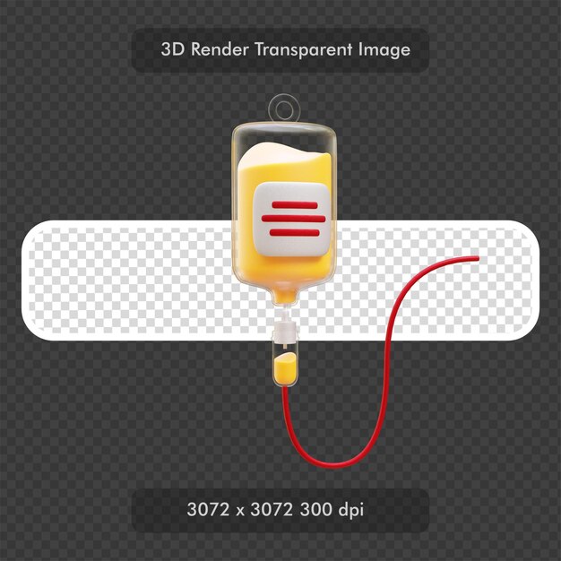 Ikona 3D płynnej kroplówki dożylnej