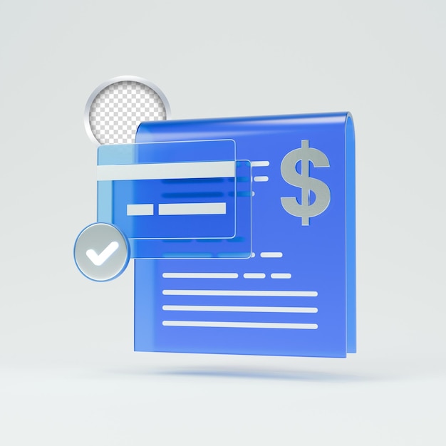 Ikona 3D przedstawiająca analizę danych i cencept finansowy